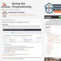 Going Go Programming: Sample Web Application Using Beego and Mgo