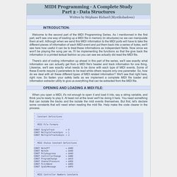 MIDI Programming - A Complete Study - Part 2 Data Structures