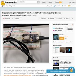Programming ESP8266 ESP-12E NodeMCU v1.0 with Arduino IDE into wireless temperature logger