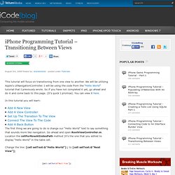 iPhone Programming Tutorial – Transitioning Between Views