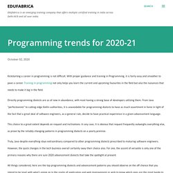 Programming trends for 2020-21