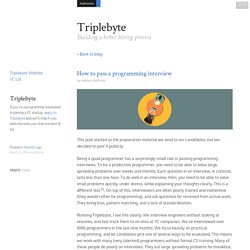 How to pass a programming interview - Triplebyte