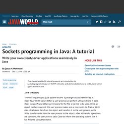 Sockets programming in Java: A tutorial