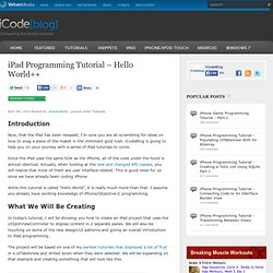 iPad Programming Tutorial – Hello World++