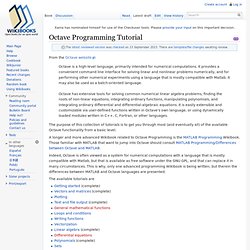 Octave Programming Tutorial