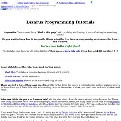Lazarus Programming Tutorials Table of Contents- lut/index.htm