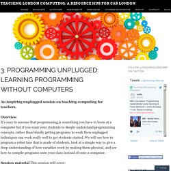 3. Programming unplugged: learning programming without computers