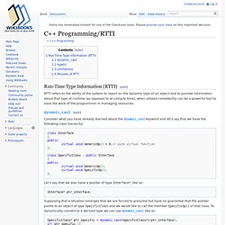 C++ Programming/RTTI