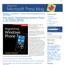 Free ebook: Programming Windows Phone 7, by Charles Petzold - Microsoft Press
