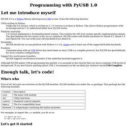 Programming with PyUSB 1.0