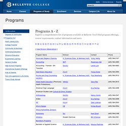 Programs A-Z - Bellevue College