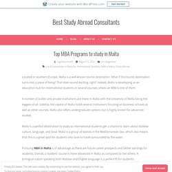 Top MBA Programs to study in Malta – Best Study Abroad Consultants