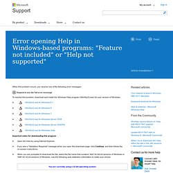 Impossible d'ouvrir l'aide créée au format d'aide Windows (WinHlp32.exe)