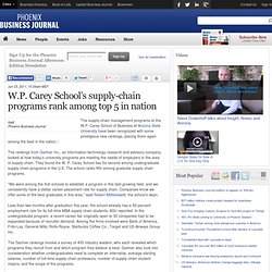 W.P. Carey School’s supply-chain programs rank among top 5 in nation