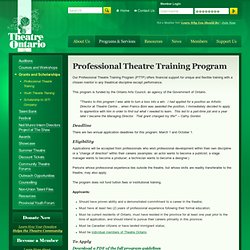 Professional Theatre Training Program