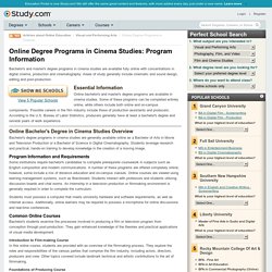 Online Degree Programs in Cinema Studies: Program Information