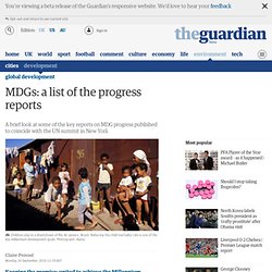MDGs: a list of the progress reports