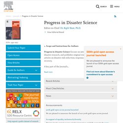 Progress in Disaster Science