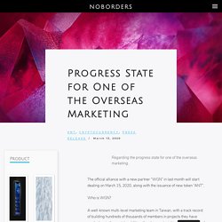 Progress State for One of the Overseas Marketing - NOBORDERS