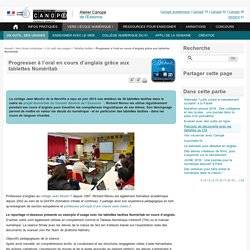 Progresser à l'oral en cours d'anglais grâce aux tablettes Numéritab - Atelier Canopé de l'Essonne