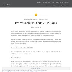 Progression EMI 6° de 2015-2016 – Méta-DIC