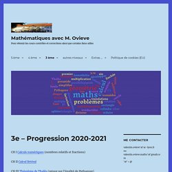 3e – Progression 2020-2021 – Mathématiques avec M. Ovieve