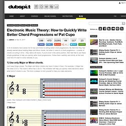Electronic Music Theory: How to Quickly Write Better Chord Progressions w/ Pat Cupo « Dubspot Blog