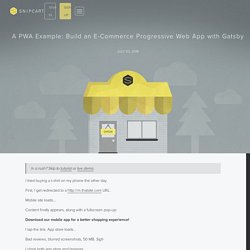 PWA Example: Progressive Web App E-Commerce with GatsbyJS