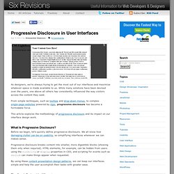 Progressive Disclosure in User Interfaces