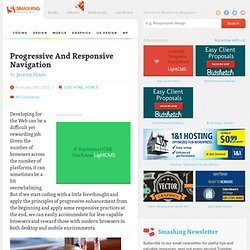 Progressive And Responsive Navigation