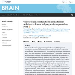 Tau burden and the functional connectome in Alzheimer’s disease and progressive supranuclear palsy