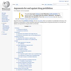 Arguments for and against drug prohibition
