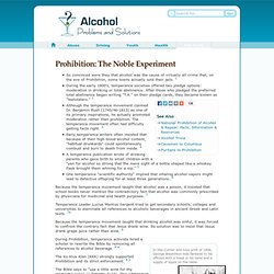 Prohibition: The Noble Experiment