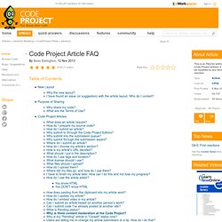 Code Project Article FAQ