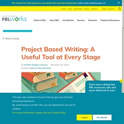 Project Based Writing: A Useful Tool at Every Stage