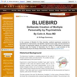 Project "Bluebird" - Colin A. Ross MD