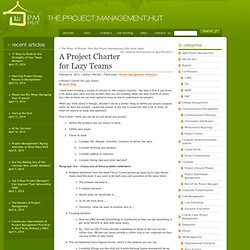 A Project Charter for Lazy Teams - PM Hut - Waterfox