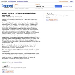 Project Manager (National Land Development Company) job - GANE Technology, Inc. - Houston, TX