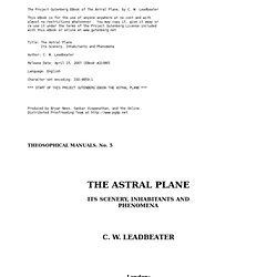 The Project Gutenberg eBook of The Astral Plane, by C. W. Leadbeater