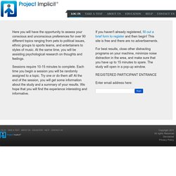 Project Implicit (racism and stereo harvard test)