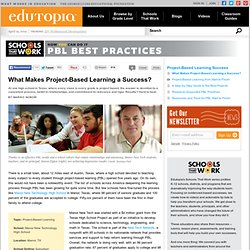 What Makes Project-Based Learning a Success?