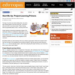 Start Me Up: Project-Learning Primers