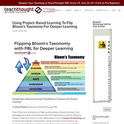 Using Project-Based Learning To Flip Bloom’s Taxonomy For Deeper Learning