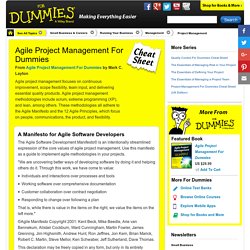 Agile Project Management For Dummies Cheat Sheet