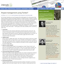 Project management using Twitter?