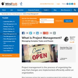 Project Management - Start Here! - Project Management Training from MindTools