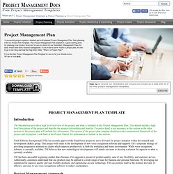 Project Management Plan Template - Free Project Plan