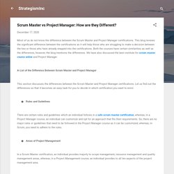 Scrum Master vs Project Manager: How are they Different?