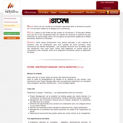 Offre d'emploi - iStorm - Web Project Manager / Digital Marketing