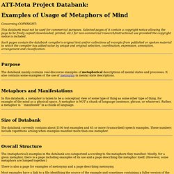 ATT-Meta Project MENTAL METAPHOR DATABANK